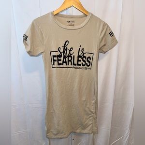 Women’s scripture, long top cotton/spandex shirt